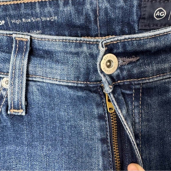 Adriano Goldschmied Mari Crop High Rise Slim Straight Distressed Wash Jeans 26 R - Picture 6 of 12